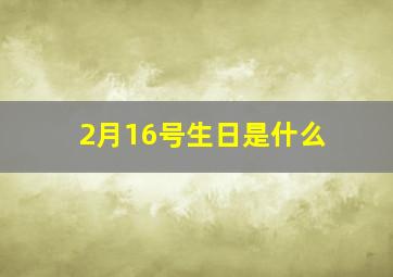 2月16号生日是什么