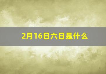 2月16日六日是什么