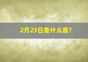 2月23日是什么座?