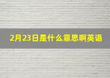 2月23日是什么意思啊英语