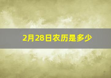 2月28日农历是多少