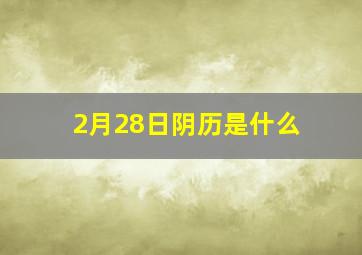 2月28日阴历是什么