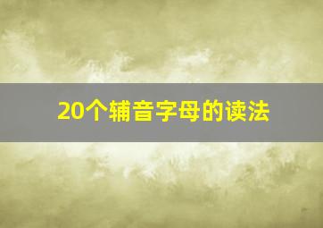 20个辅音字母的读法