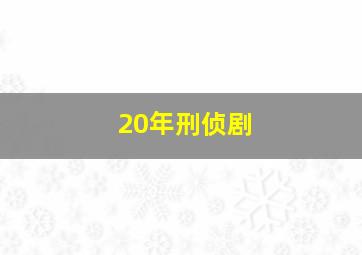 20年刑侦剧