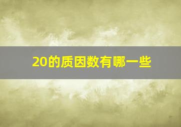 20的质因数有哪一些