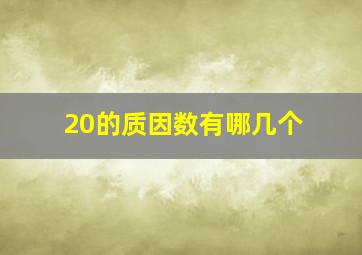 20的质因数有哪几个