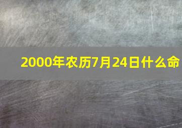 2000年农历7月24日什么命