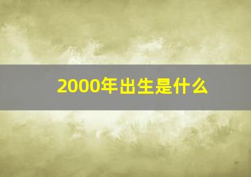 2000年出生是什么