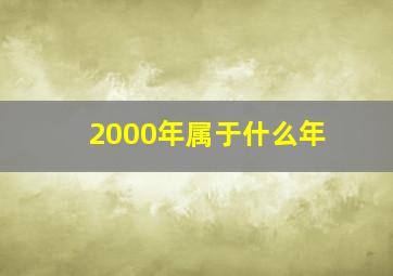 2000年属于什么年