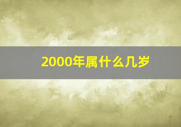 2000年属什么几岁