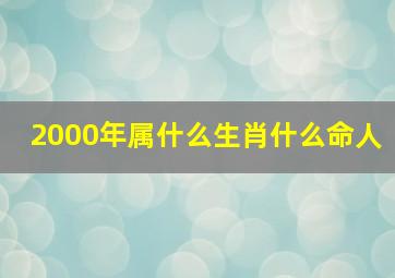 2000年属什么生肖什么命人