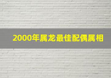 2000年属龙最佳配偶属相