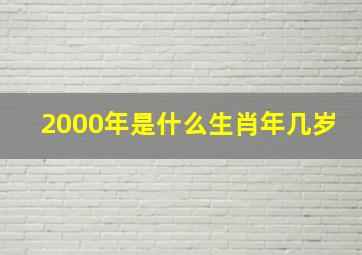 2000年是什么生肖年几岁