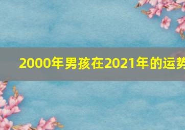 2000年男孩在2021年的运势