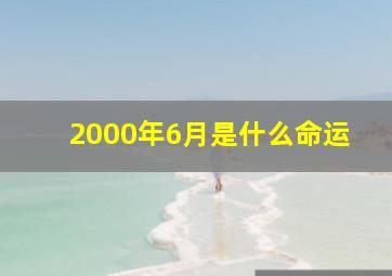 2000年6月是什么命运