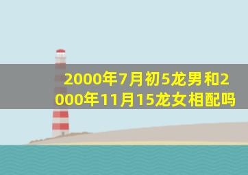 2000年7月初5龙男和2000年11月15龙女相配吗