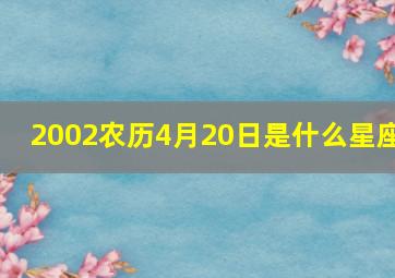 2002农历4月20日是什么星座