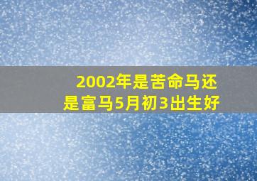 2002年是苦命马还是富马5月初3出生好