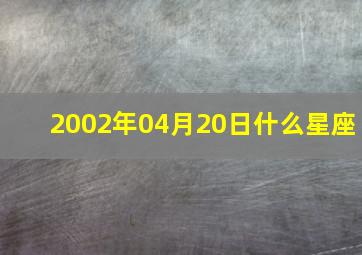 2002年04月20日什么星座