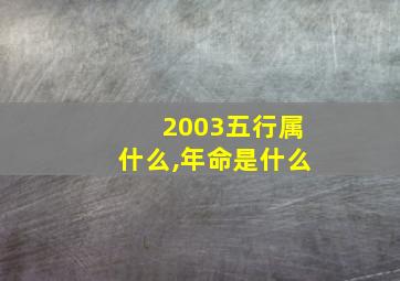 2003五行属什么,年命是什么