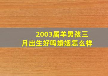 2003属羊男孩三月出生好吗婚姻怎么样