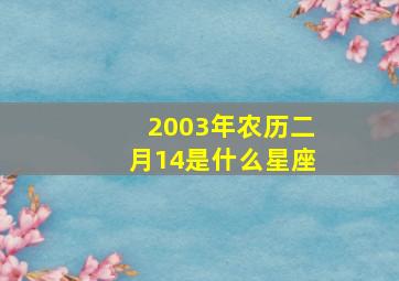 2003年农历二月14是什么星座