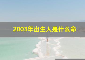 2003年出生人是什么命