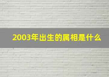 2003年出生的属相是什么