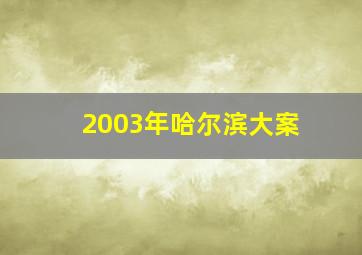 2003年哈尔滨大案