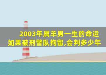 2003年属羊男一生的命运如果被刑警队拘留,会判多少年