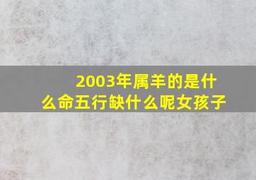 2003年属羊的是什么命五行缺什么呢女孩子