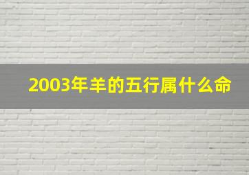 2003年羊的五行属什么命