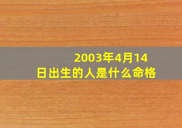 2003年4月14日出生的人是什么命格