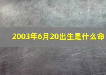 2003年6月20出生是什么命