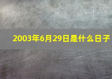 2003年6月29日是什么日子