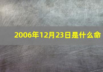 2006年12月23日是什么命