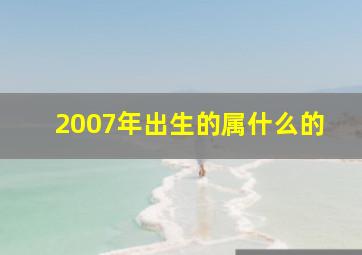 2007年出生的属什么的