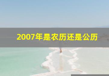 2007年是农历还是公历