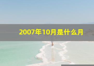 2007年10月是什么月