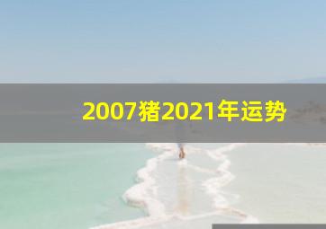 2007猪2021年运势