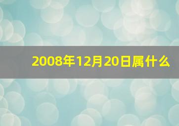 2008年12月20日属什么