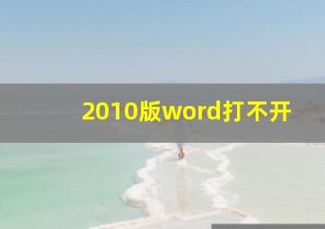 2010版word打不开