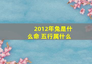 2012年兔是什么命 五行属什么