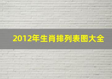 2012年生肖排列表图大全