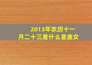 2013年农历十一月二十三是什么星座女