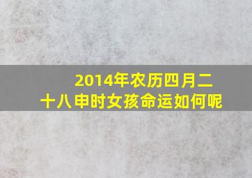 2014年农历四月二十八申时女孩命运如何呢