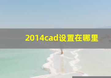 2014cad设置在哪里