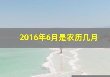 2016年6月是农历几月