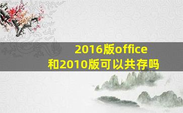 2016版office和2010版可以共存吗