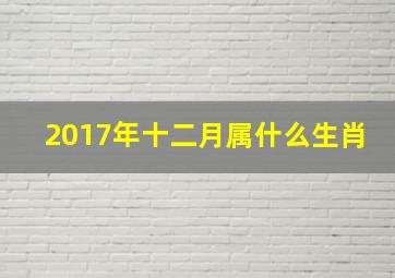 2017年十二月属什么生肖